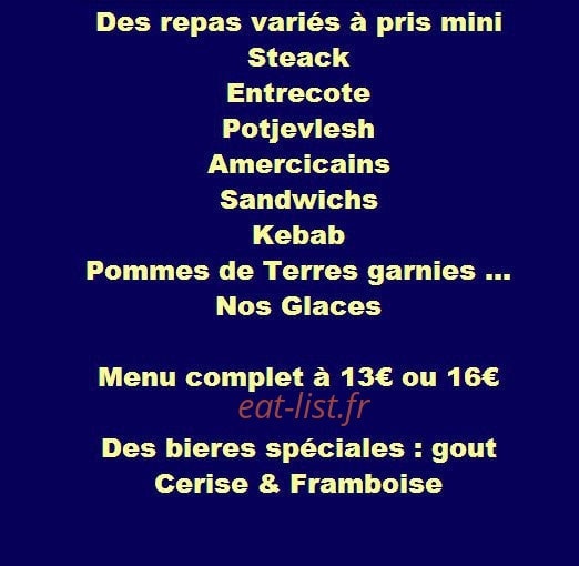 La Friterie du lac — carte page 1