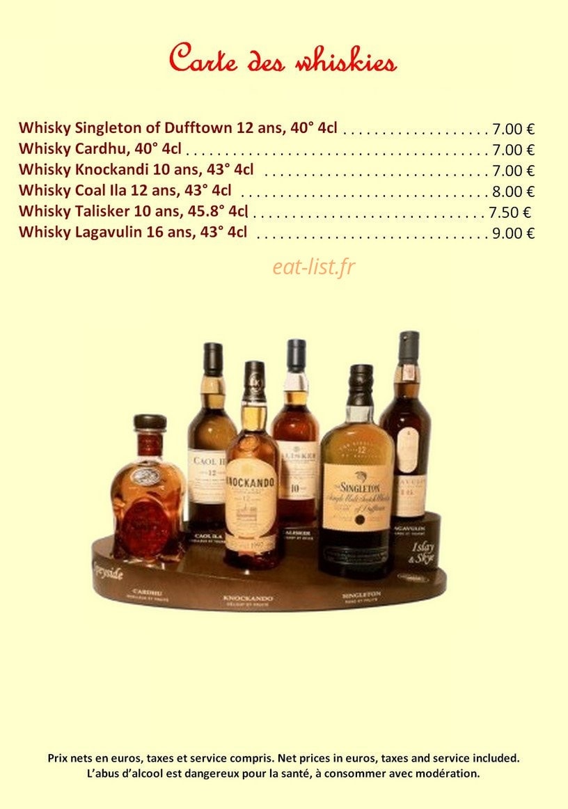 La Maison du Chef — carte page 2