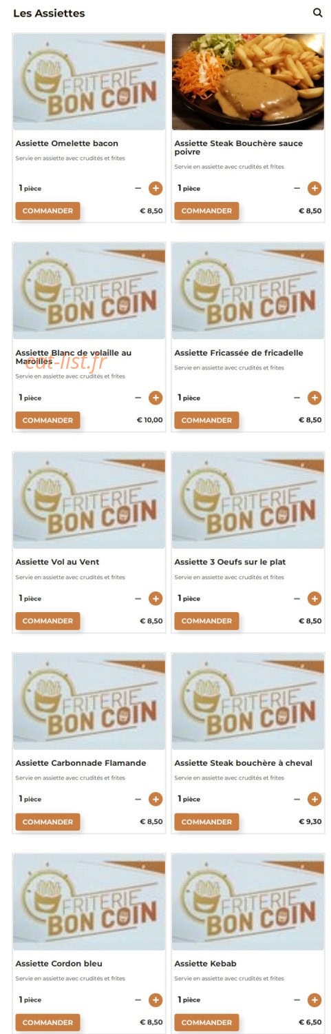 Friterie Barlin o'bon coin — carte page 12
