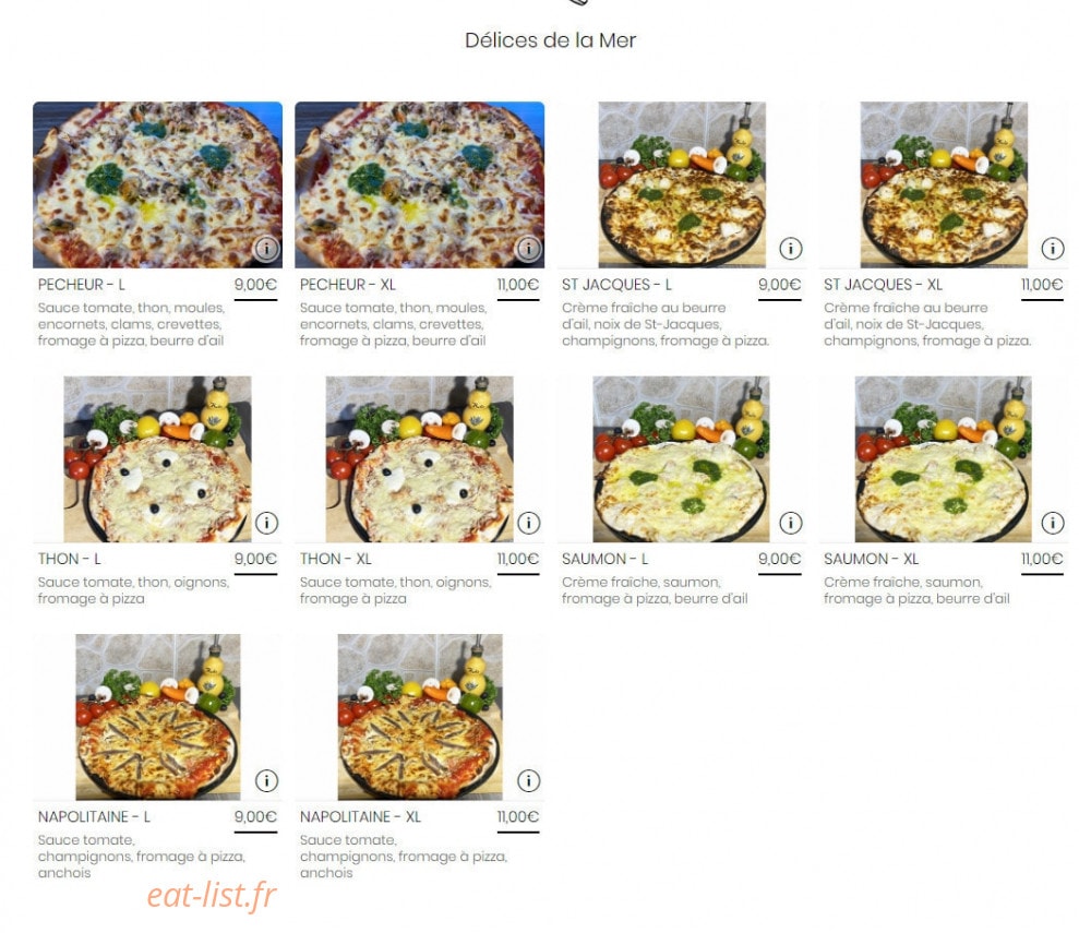 Pizzeria barlinoise — carte page 3