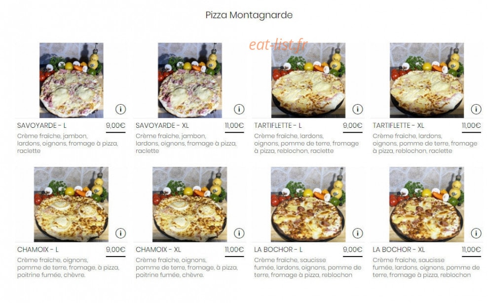 Pizzeria barlinoise — carte page 2