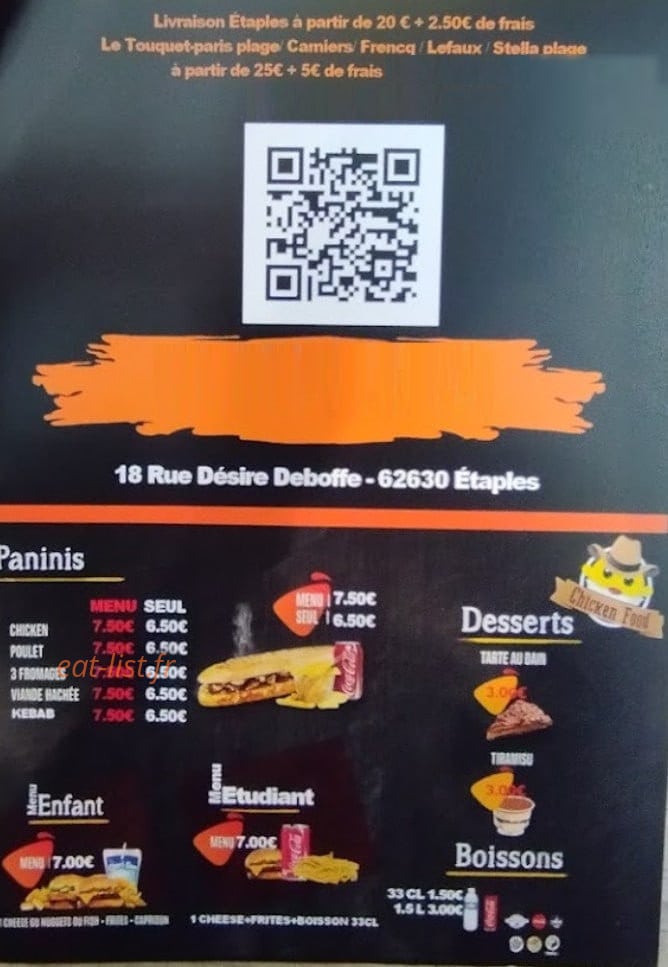 Chicken Food — carte page 1