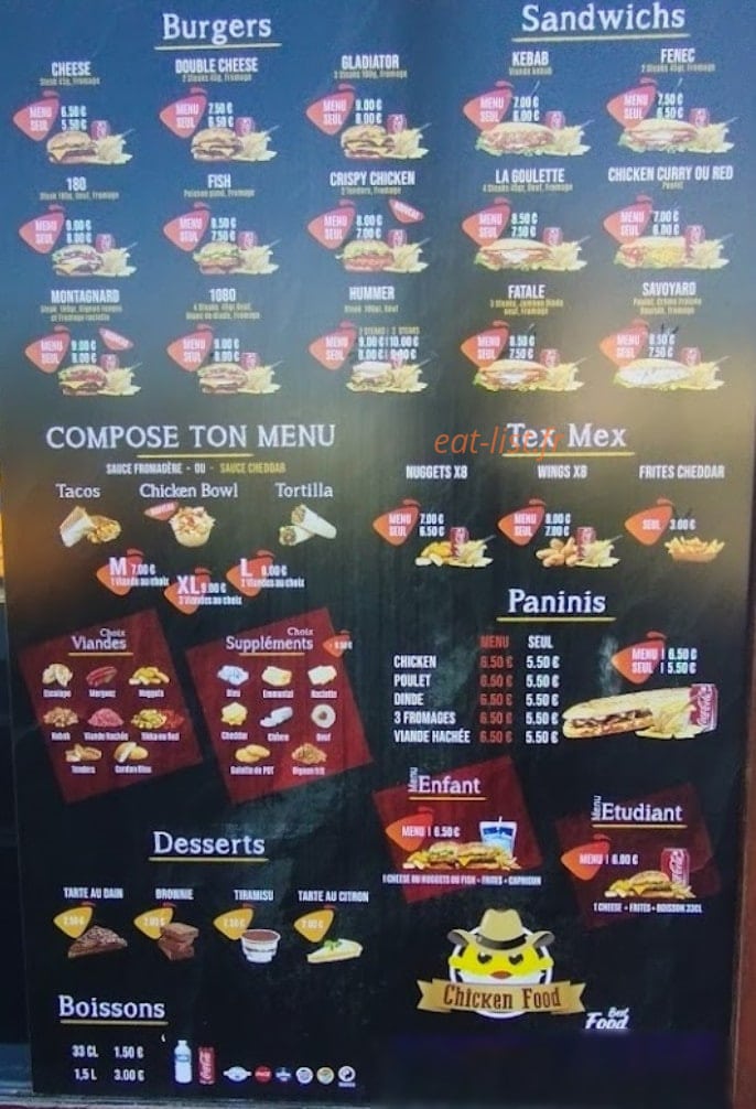 Chicken Food — carte page 2