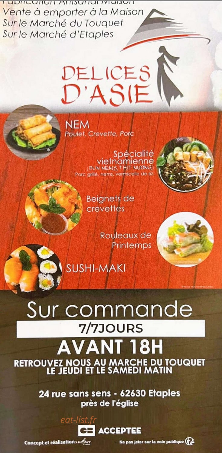 Délices d'Asie — carte page 1