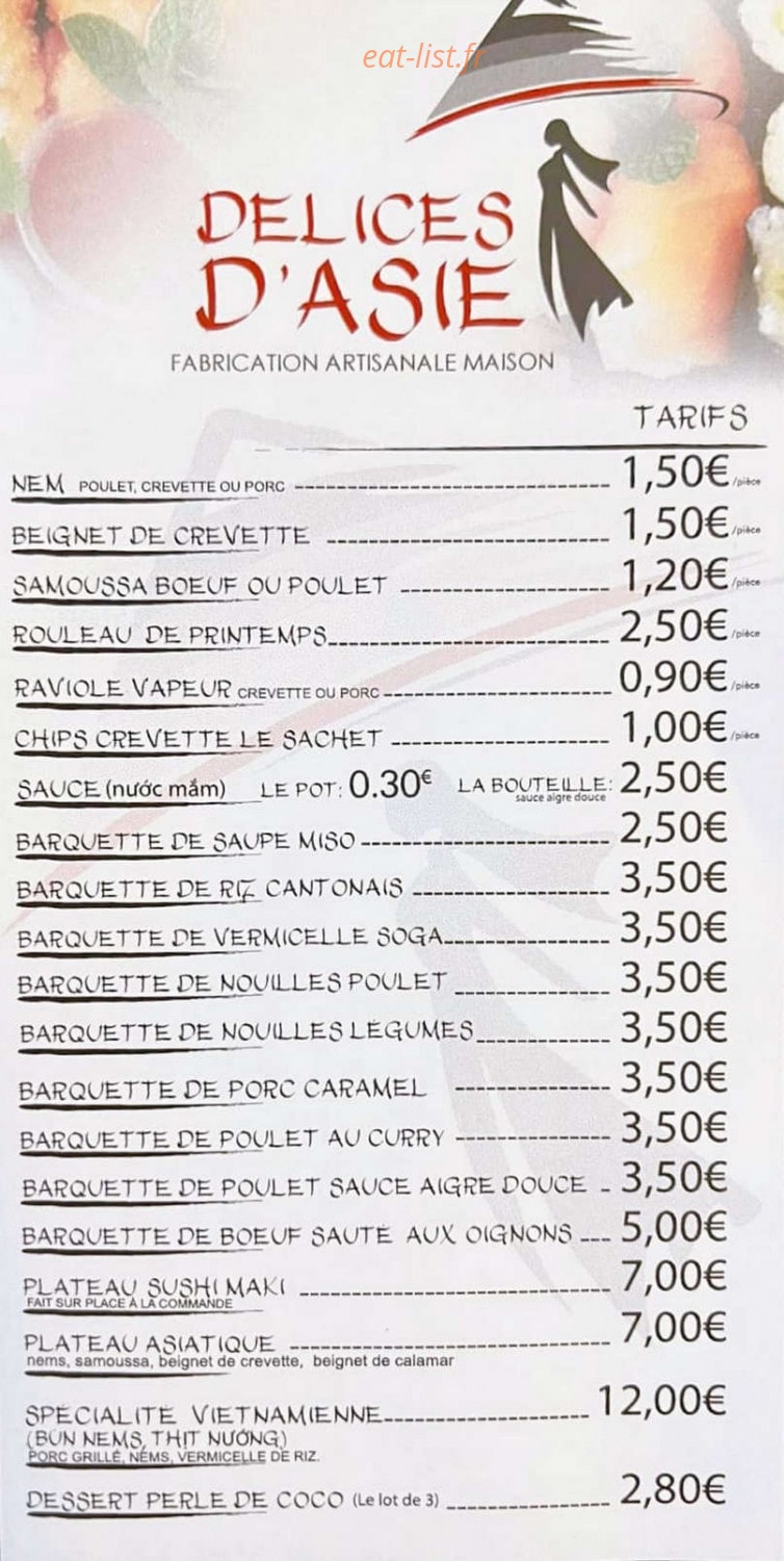 Délices d'Asie — carte page 2