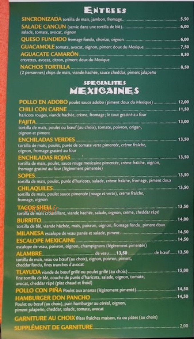 Don Pancho — carte page 1