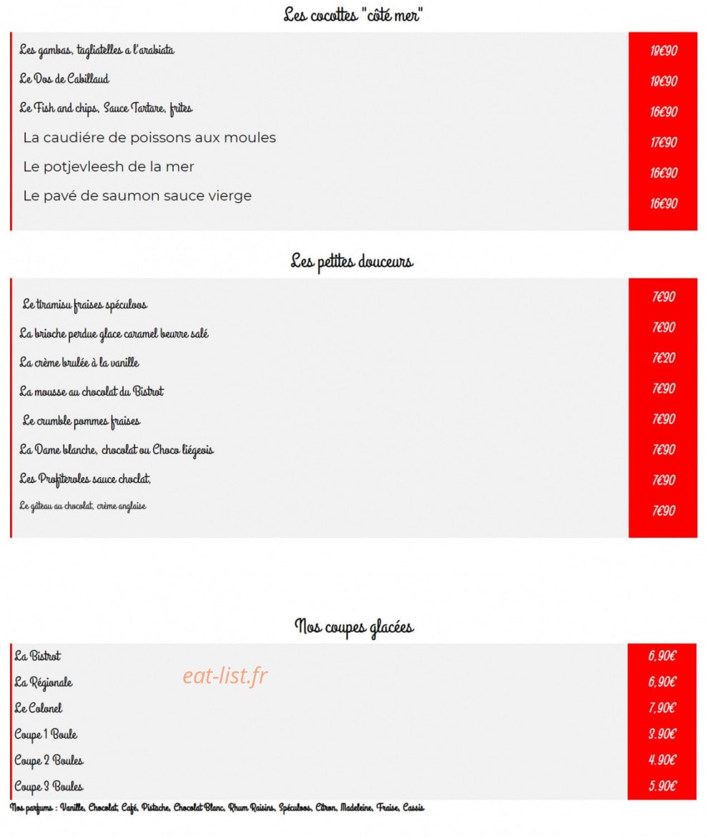 Le Bistrot Gourmand — carte page 2