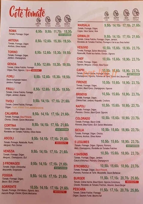 Spizza Carola — carte page 2