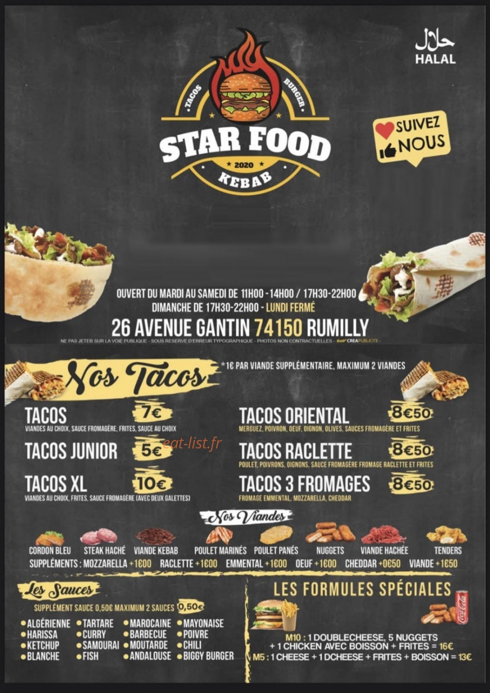 StarFood — carte page 1
