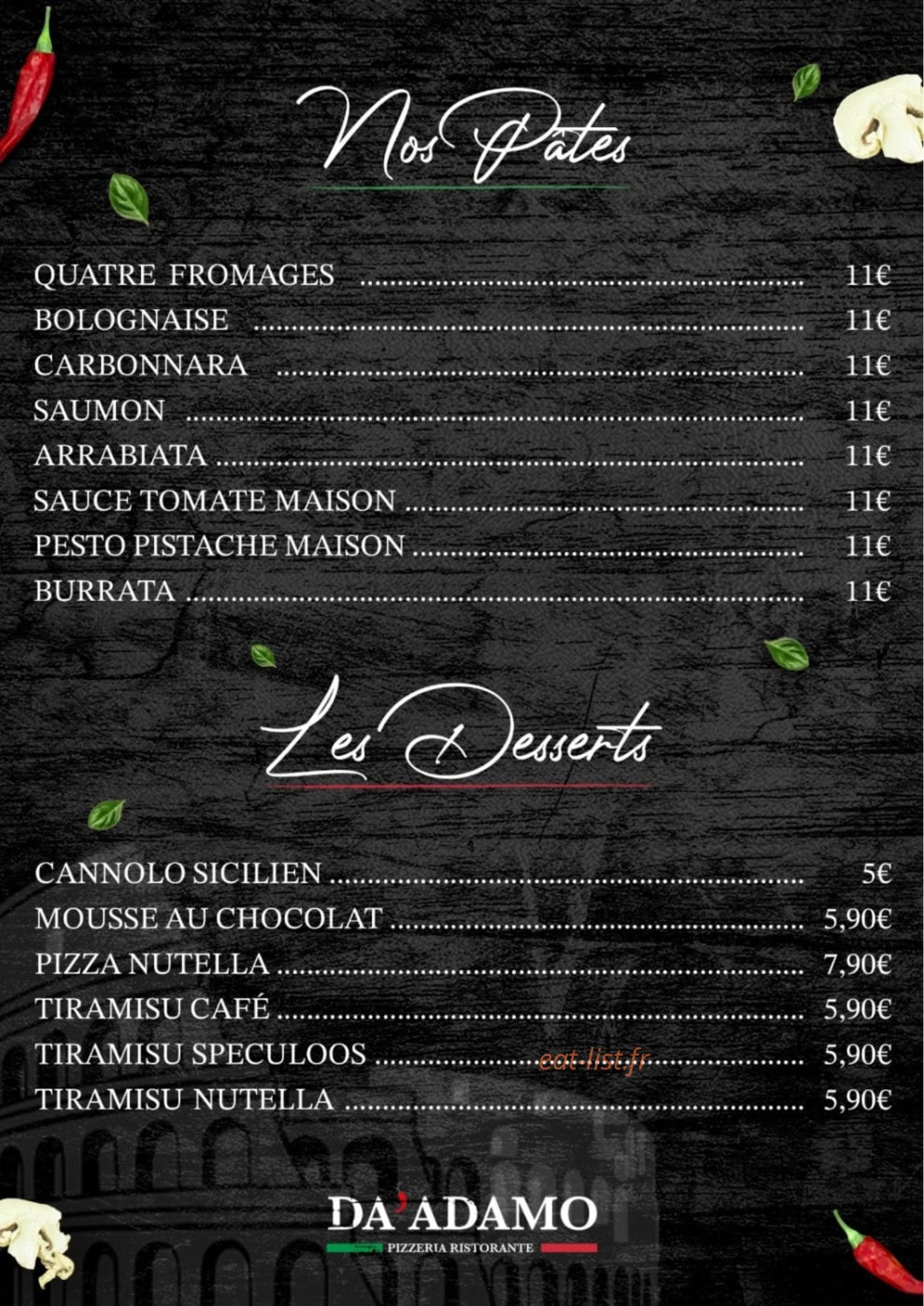 Da Adamo — carte page 4