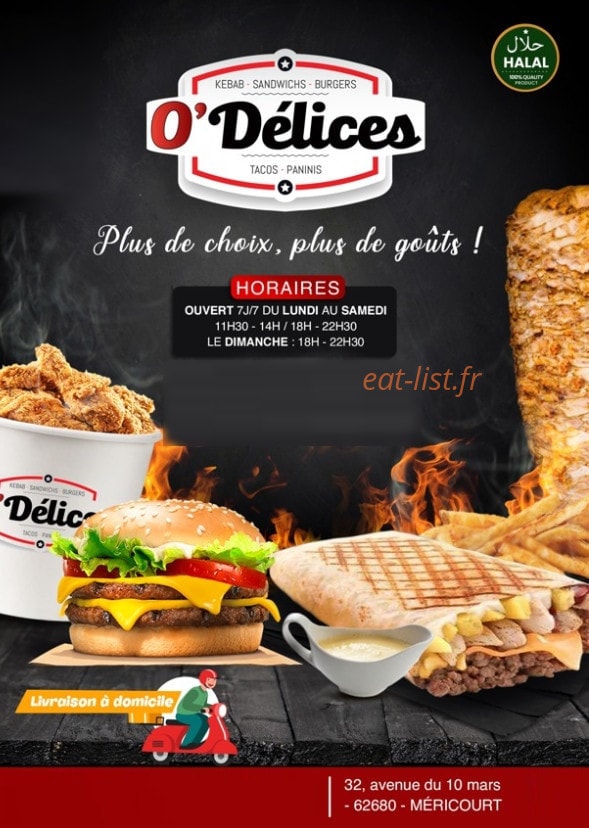 O'Délices — carte page 1