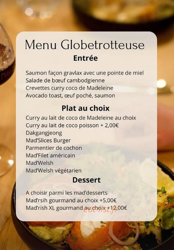 Chez Madeleine — carte page 1