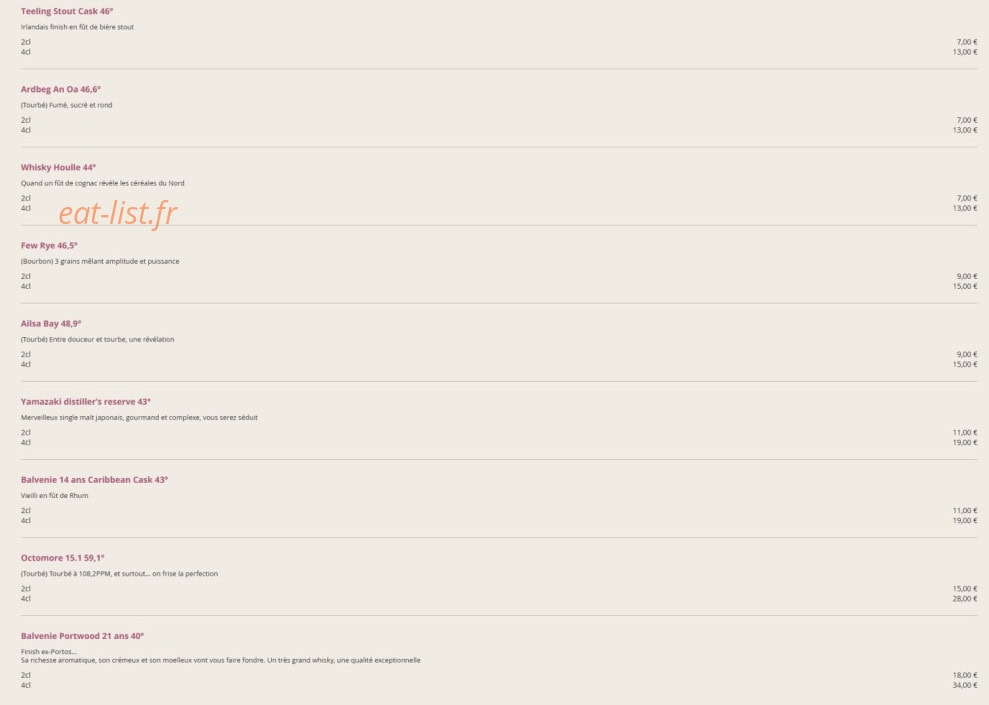 Chez Madeleine — carte page 20
