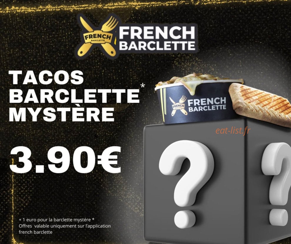 Carte et menu de French barclette à Bruay la Buissiere — Tacos
