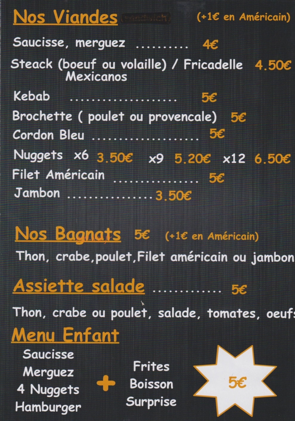 Friterie Hem Burger — carte page 5
