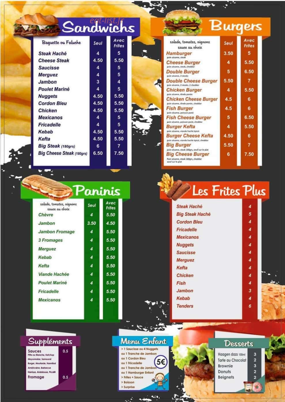 La Friterie du Stade Parc — carte page 2