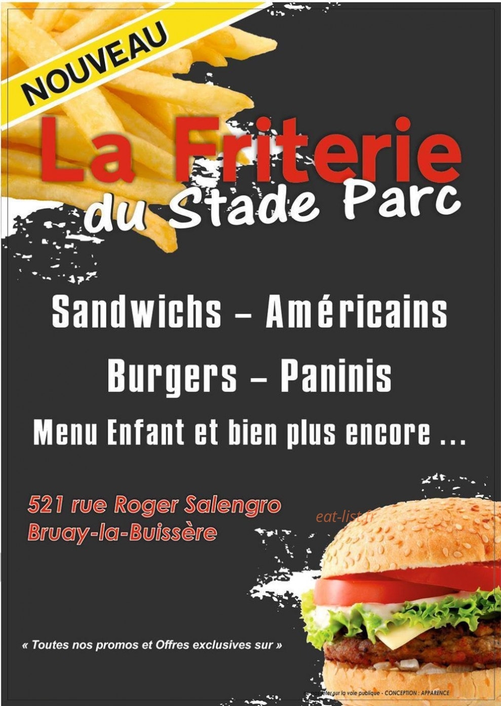 La Friterie du Stade Parc — carte page 1