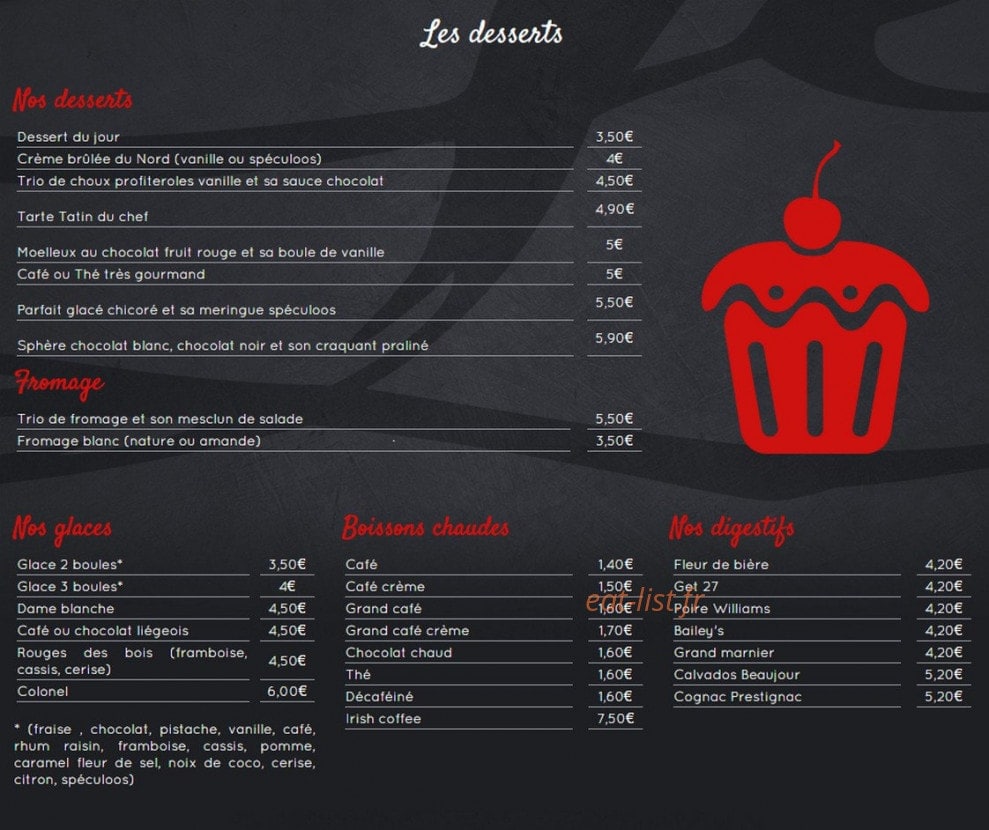 Restaurant L'Inédit — carte page 2