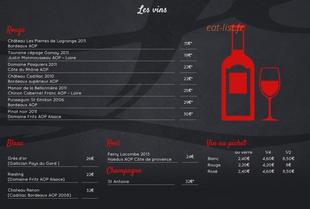 Restaurant L'Inédit — carte page 4