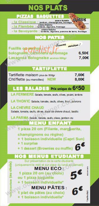 XL Pizza bruay — carte page 1