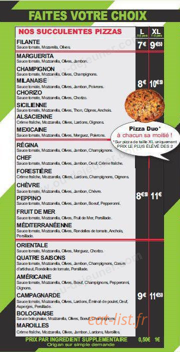 XL Pizza bruay — carte page 2