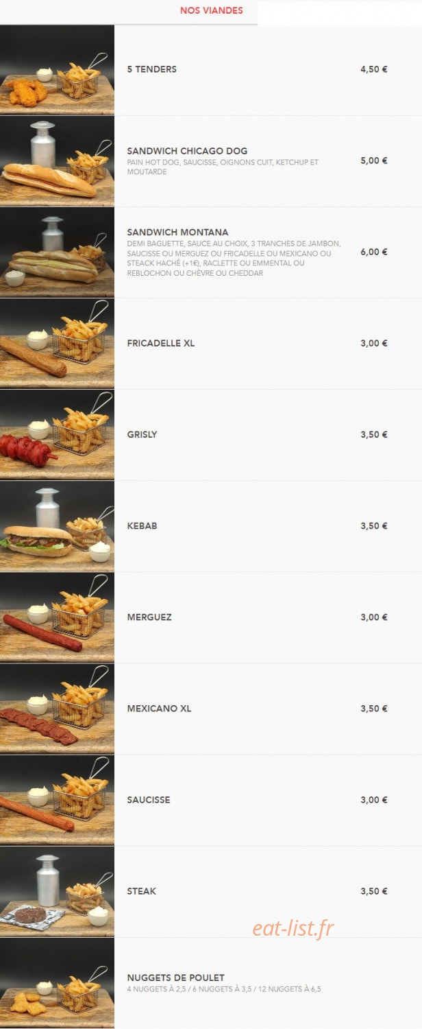 Chri's Burger — carte page 1