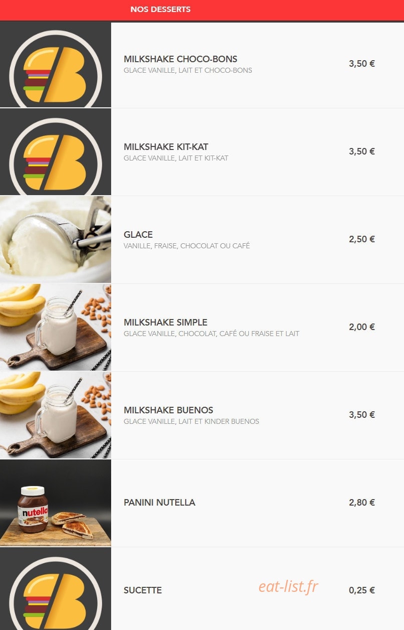 Chri's Burger — carte page 13