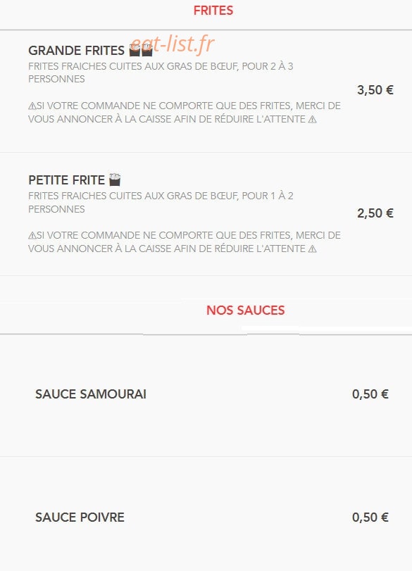 Chri's Burger — carte page 8