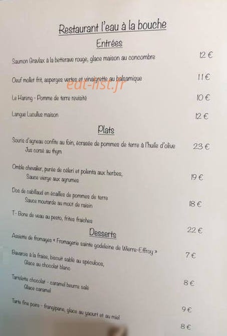 L'eau à la bouche — carte page 1