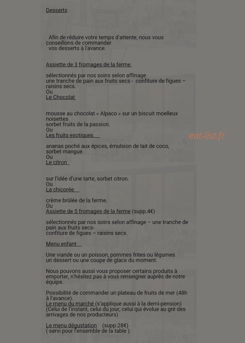 La Ferme du Vert — carte page 3