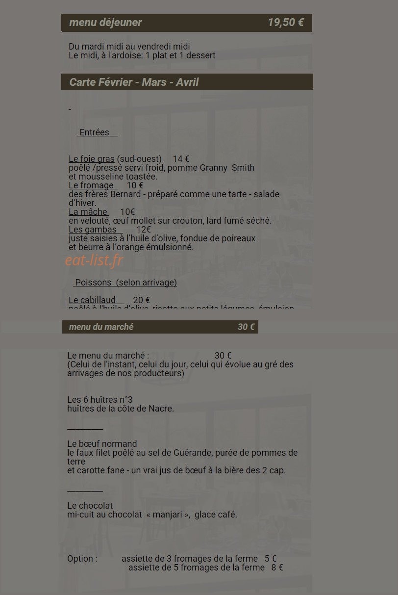 La Ferme du Vert — carte page 4