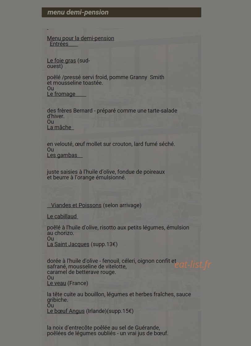 La Ferme du Vert — carte page 2