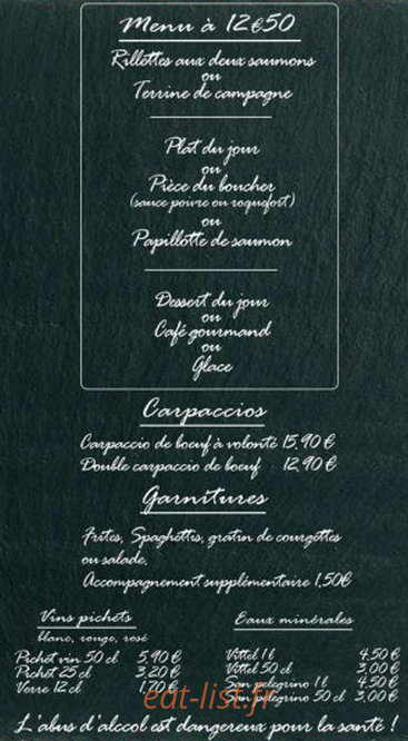 Cafe Brasserie Du Centre — carte page 2