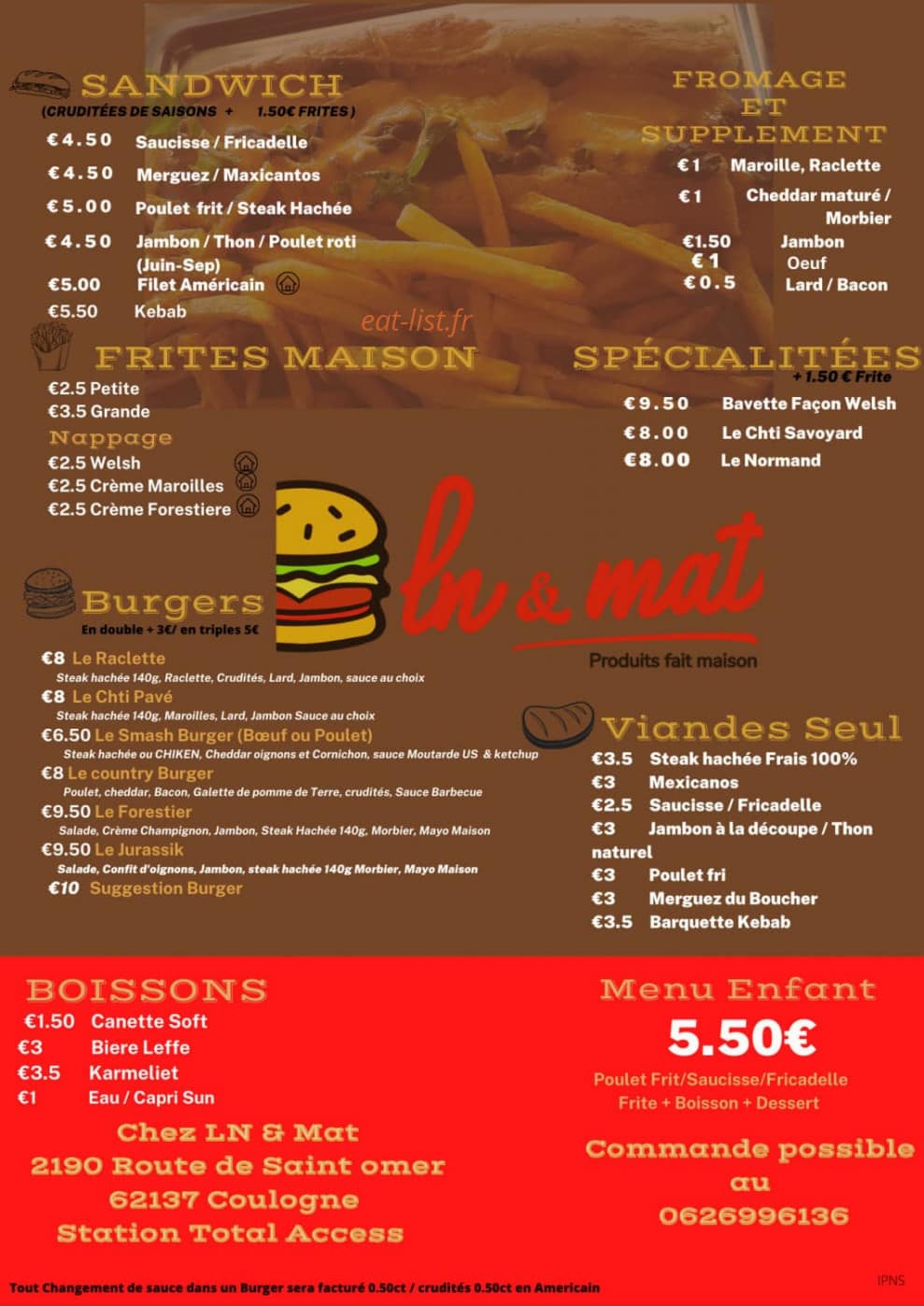 Chez LN & Mat — carte page 1