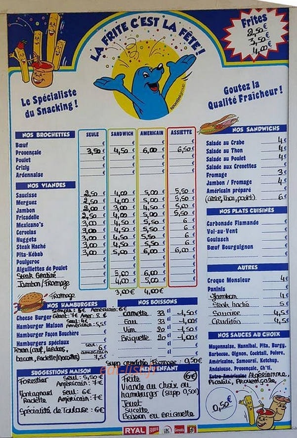 Friterie de l'avenue — carte page 2