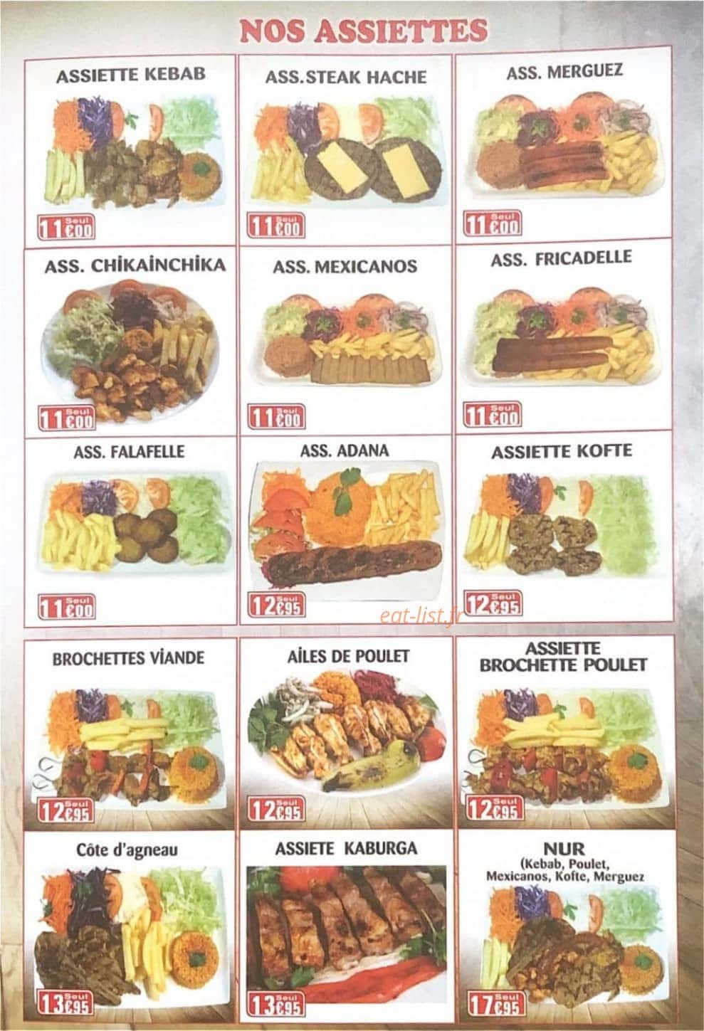 Nur Kebab — carte page 3
