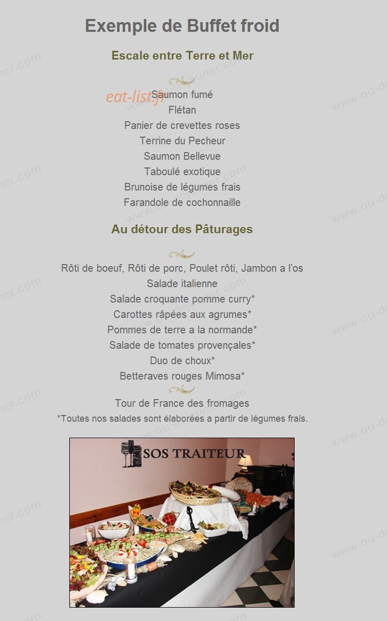 Sos Traiteur — carte page 1