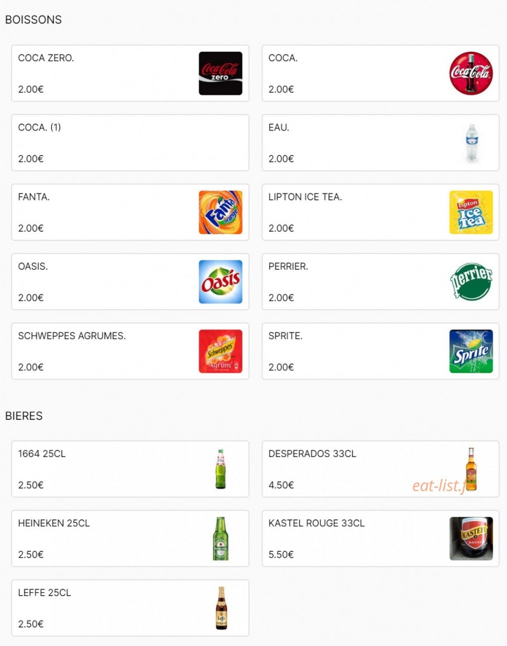 L’artiste bar & kebab — carte page 4