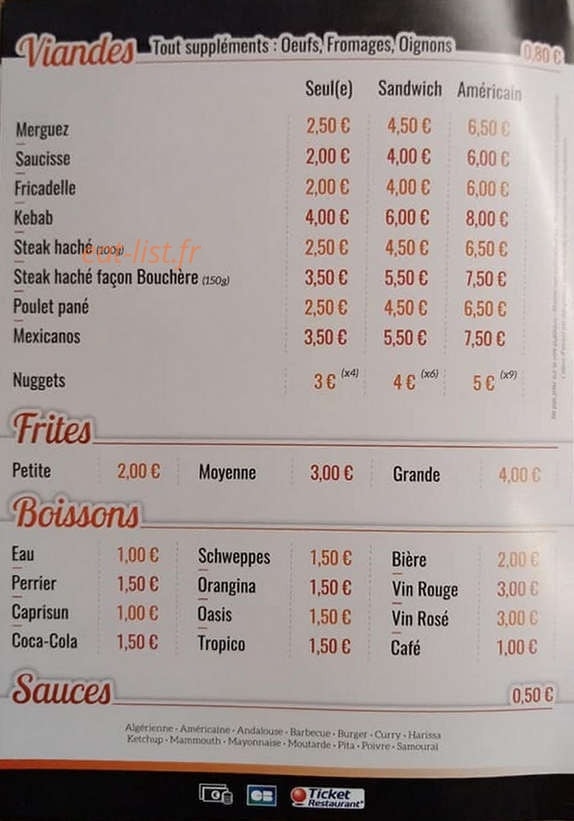 La Frite à Zaza — carte page 4