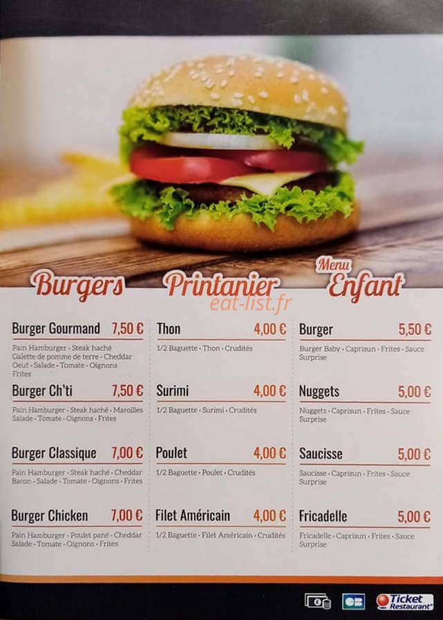 La Frite à Zaza — carte page 2