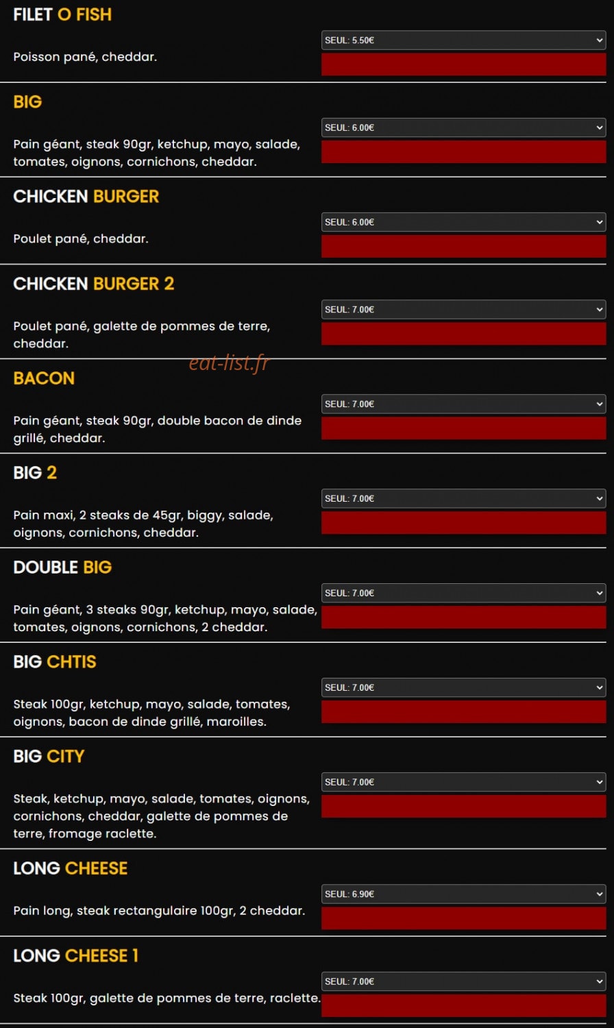 Be Bop City — carte page 8