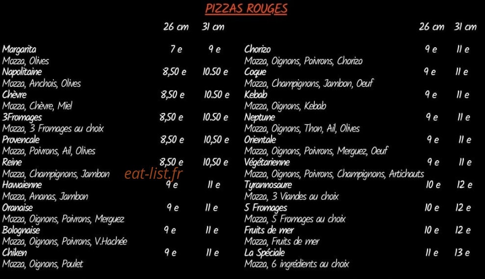 Family Pizz — carte page 2