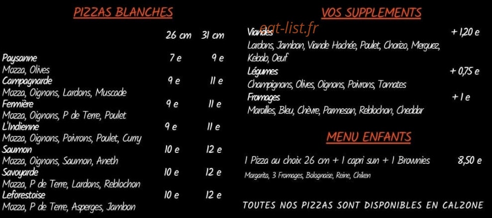 Family Pizz — carte page 3