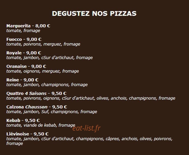 Auberge Liévinoise — carte page 7