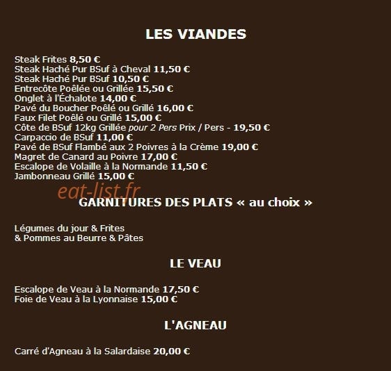 Auberge Liévinoise — carte page 4