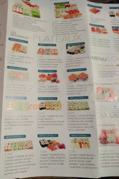 Love sushi — carte page 2