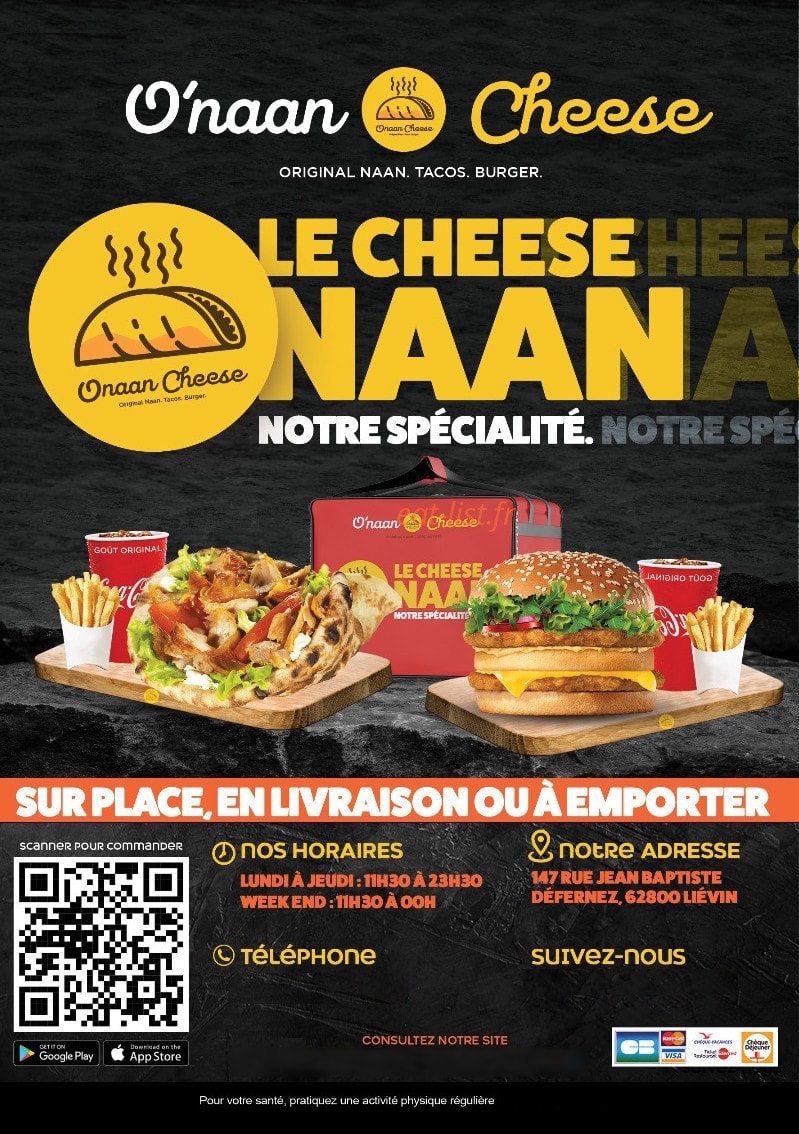 O'naan Cheese — carte page 1
