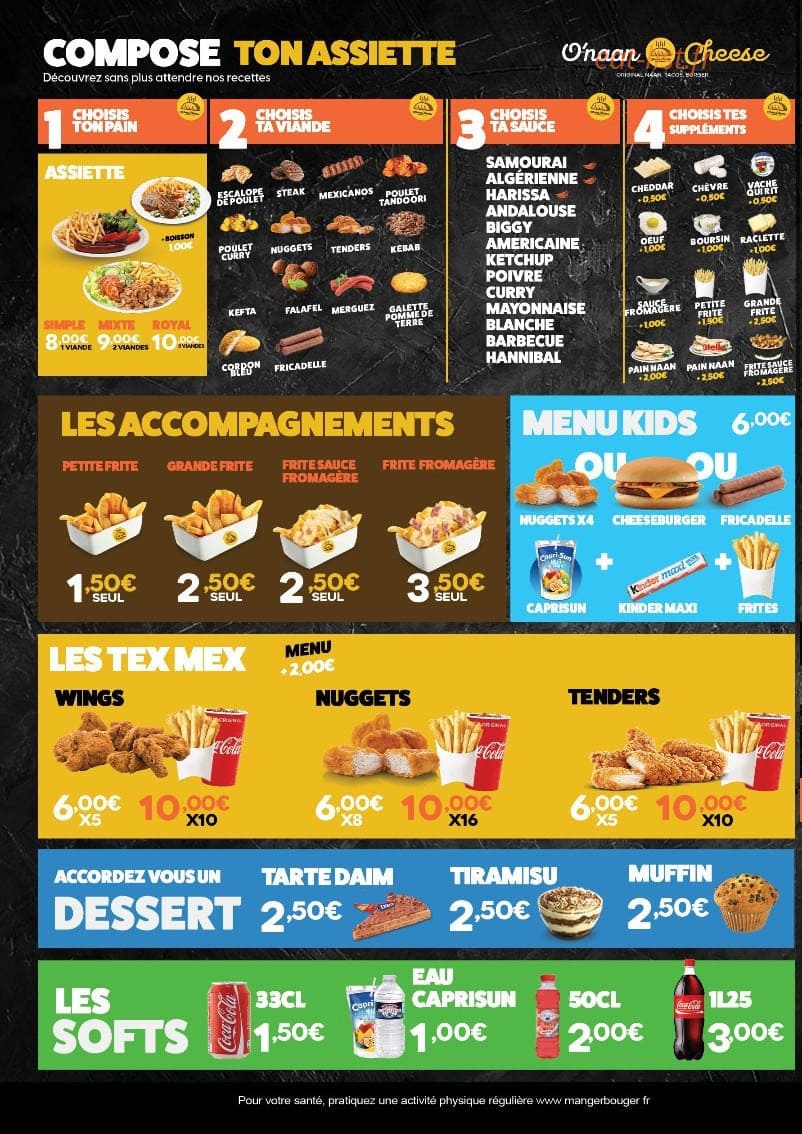 O'naan Cheese — carte page 4