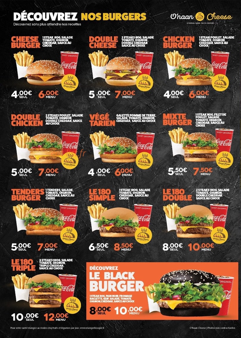 O'naan Cheese — carte page 2