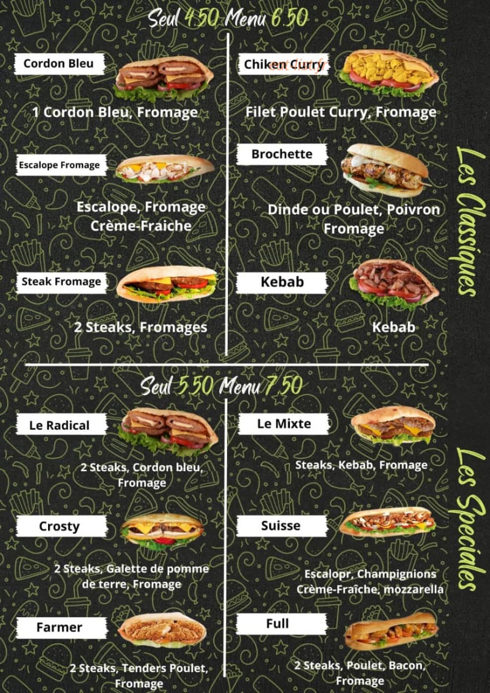 Snack discount — carte page 1